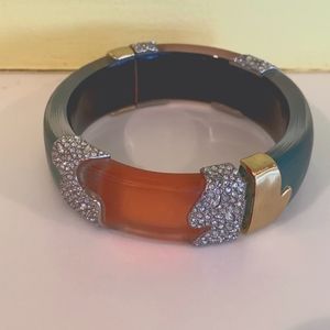 Alexis Bittar Crystal Encrusted Sectioned Hinge Bracelet